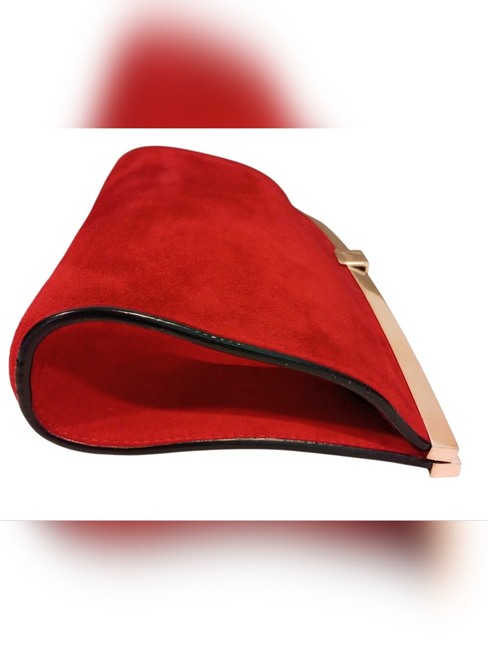 Christian Louboutin Palmette Clutch in Red Suede - Picture 9 of 16